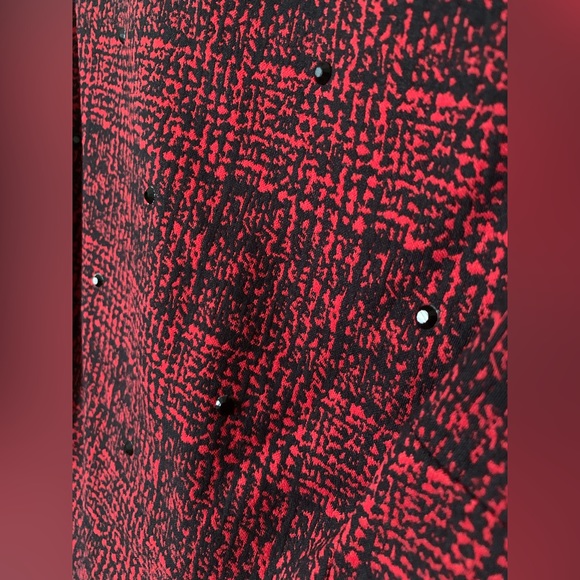 NWT - Calvin Klein - Burgundy with Black Embellishments Dress - Picture 3 of 5